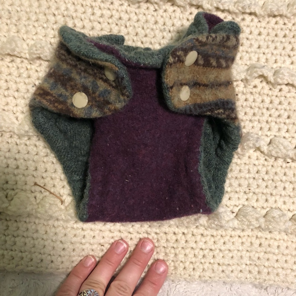 Handmade Wool Cloth Diaper Cover Size Small